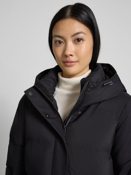 khujo Gewatteerde lange jas met ritszakken, model 'MAYLA3' Zwart - 3