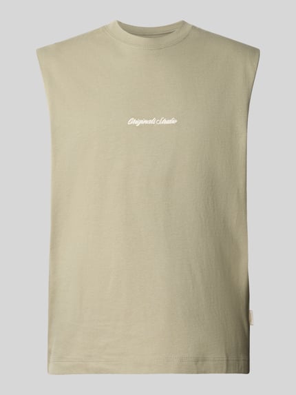 Produktfoto, T-Shirt mit Stitching von Jack & Jones in Beige, reine Baumwolle, Relaxed Fit, Rundhalsausschnitt, glatte Textur
