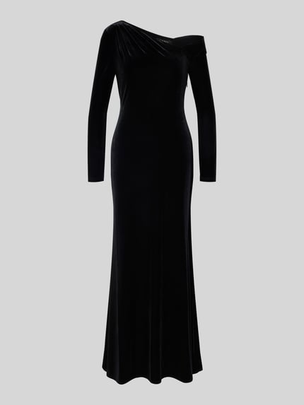 Lauren Ralph Lauren Abendkleid aus Samt im One-Shoulder-Look Modell 'CATEEMA' Black 2