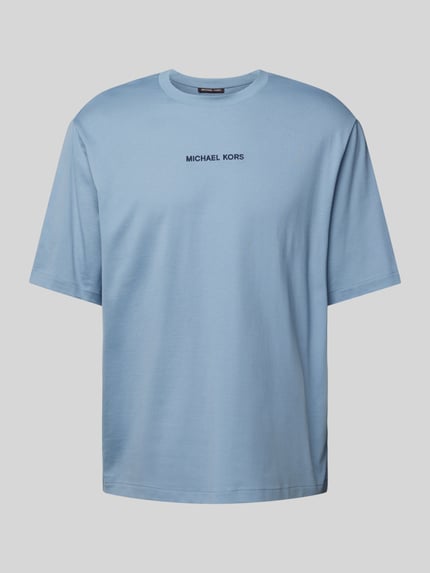 Michael Kors T-Shirt mit Label-Stitching Modell 'VICTORY' Hellblau 2
