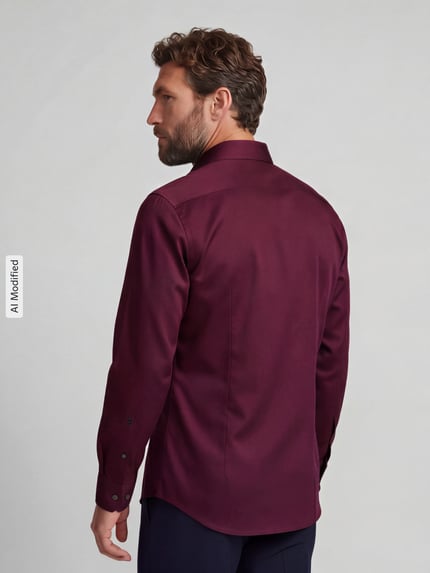 Seidensticker Slim Fit Businesshemd aus reiner Baumwolle Bordeaux 5