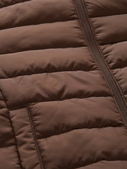 Tom Tailor Denim Regular Fit gewatteerd jack met capuchonkraag Donkerbruin - 6