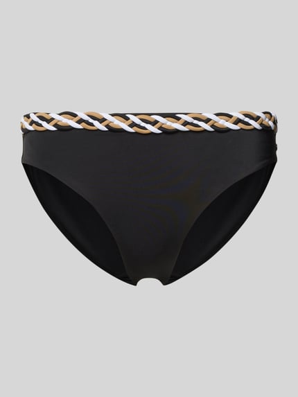 BOSS Figi bikini w kroju regular fit z plecionym pasem Czarny 1