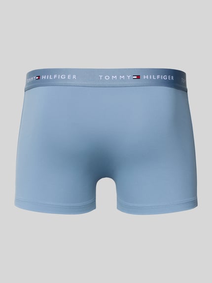 Produktfoto, Trunks mit elastischem Bund mit Label-Intarsien im 3er-Pack von Tommy Hilfiger in Hellblau, unifarben, Skinny Fit, Stretchmaterial