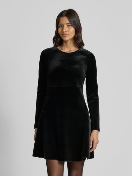 Emporio Armani Minikleid aus Satin mit Rundhalsausschnitt Black 4
