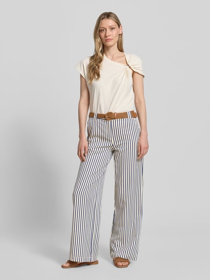Christian Berg Woman wide fit broek met viscose Blauw - 1