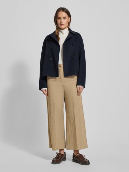 Weekend Max Mara Wide Leg Hose aus Baumwoll-Mix Hellbraun 1