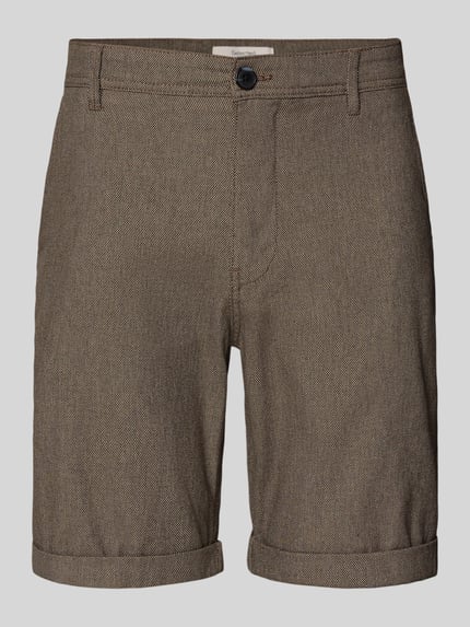 Produktfoto, Slim Fit Chinoshorts aus Baumwoll-Mix Modell 'LUTON' von SELECTED HOMME, jednolity kolor, krój slim fit, delikatna faktura tkaniny, kieszenie boczne i z tyłu, szlufki na pasek, zapięcie na guzik i kryty zamek, aplikacja z logo