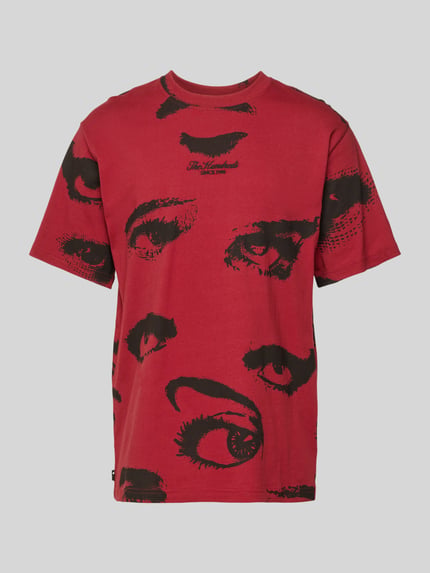 The Hundreds T-Shirt mit Label-Stitching Modell 'SURVEILLANCE' Rot 2