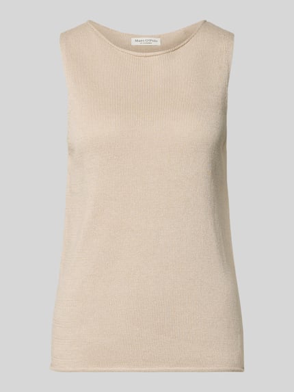 Marc O'Polo Regular Fit Pullunder aus Baumwoll-Leinen-Mix Stein 2