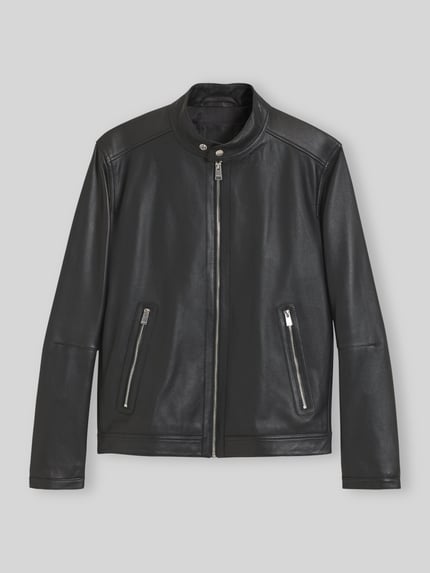BOSS Regular fit leren jack van echt lamsleer model 'H-Mansell5' Zwart - 2