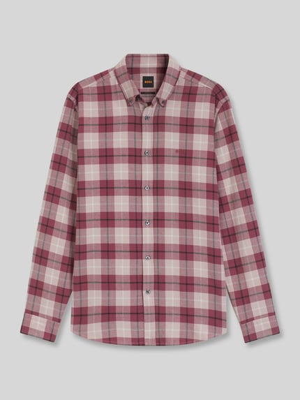 BOSS Orange Regular Fit Freizeithemd mit Button-Down-Kragen Hellrot 2
