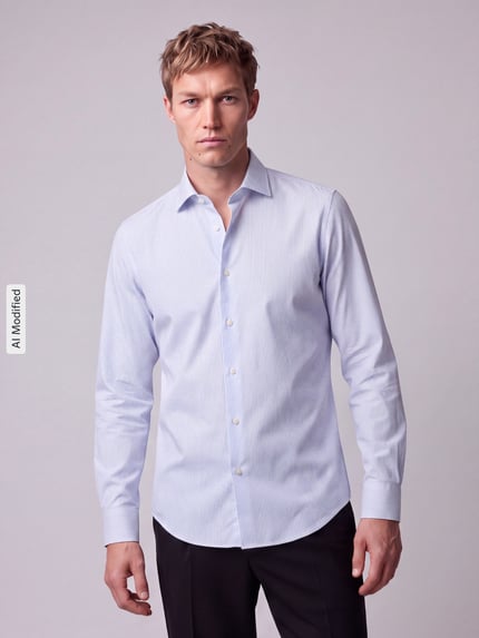 Jake*s Slim Fit Businesshemd mit Rückenpasse Bleu 4