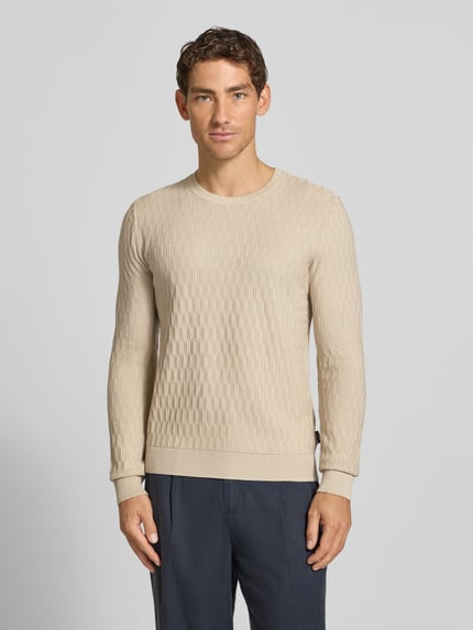 JOOP! COLLECTION Regular fit pullover van een katoen model 'Dapher' Beige - 4