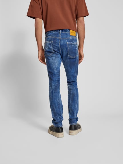 Dsquared2 skinny fit jeans in used-look Blauw - 5