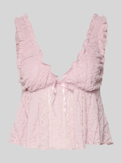 Top z koronki z wiązanym detalem Shop The Look MANNEQUINE