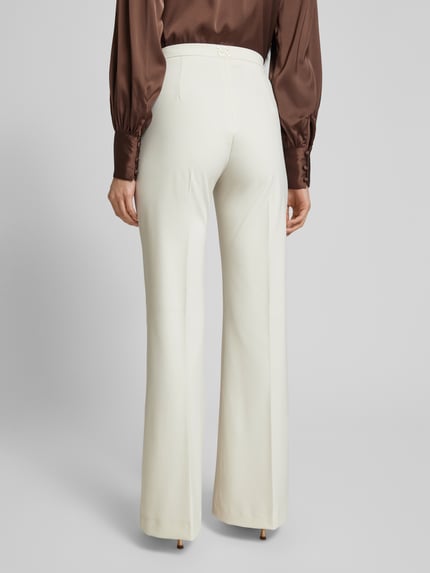 Raffaello Rossi Flared stoffen broek met siernaden en viscoe, model 'DORO' Ecru - 5