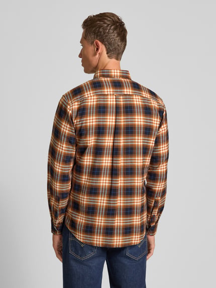 OLYMP Level 5 Regular fit vrijetijdsoverhemd met button-downkraag Cognac - 5