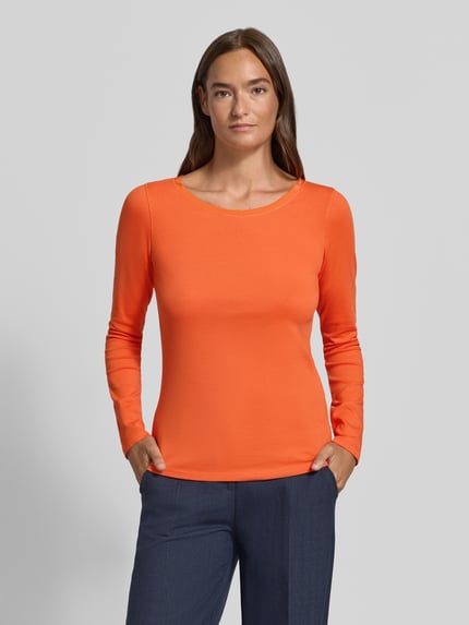 Marc Cain Slim Fit Langarmshirt aus Baumwoll-Mix Orange 4