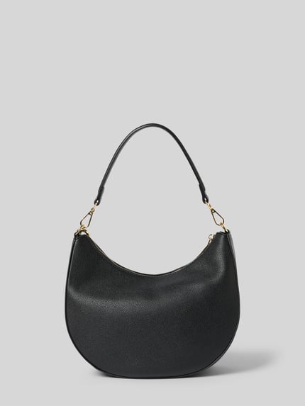 Produktfoto, Shoulder Bag in Leder-Optik Modell 'RYTA' van VALENTINO BAGS met hoofdvak met ritssluiting, afneembare schouderband, logo-applicatie, breedte 26 cm, lengte 24 cm, diepte 10 cm, bandlengte 108 cm, zwarte leerlook met goudkleurige details