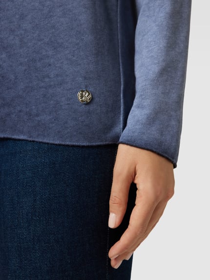 Smith and Soul Longsleeve met labelapplicatie Marineblauw - 3