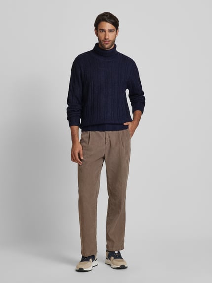 JACK & JONES Premium Strickpullover mit Rollkragen Modell 'BLATRENT' Dunkelblau 1