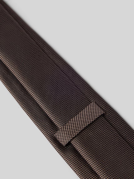 OLYMP Krawatte aus reiner Seide mit Strukturmuster Taupe 3