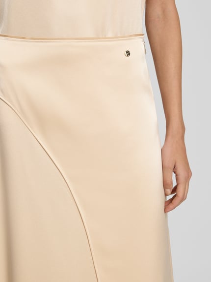 Marc Cain Midirok met logo-applicatie Ecru - 3