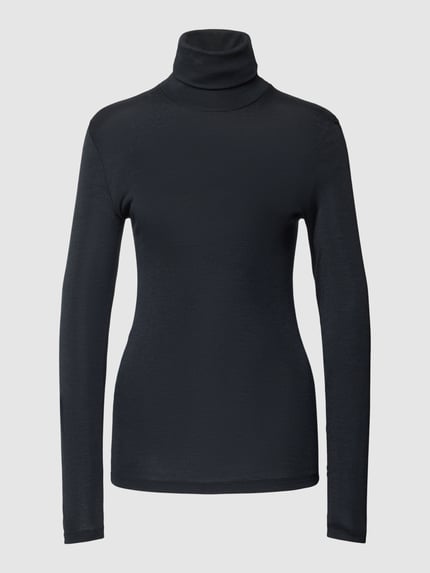HANRO Longsleeve Turtleneck aus Woll-Seide-Mix Black 1