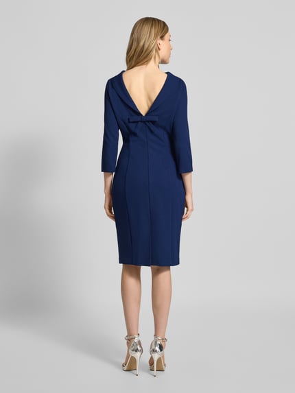 Adrianna Papell Knielanges Cocktailkleid mit 3/4-Arm Dunkelblau 5
