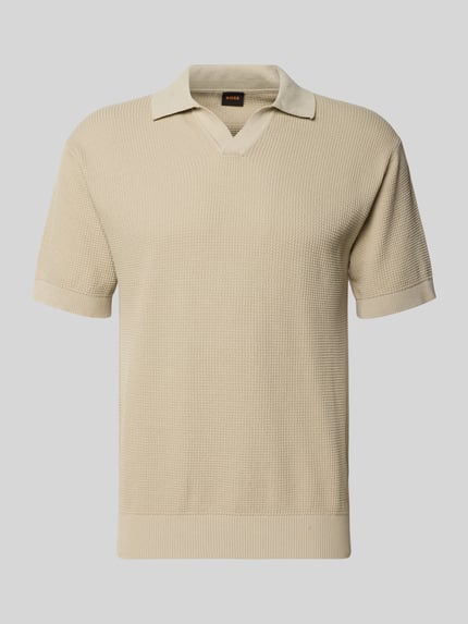 Produktfoto, Regular Fit poloshirt uit puur katoen model 'KOCELLO' van BOSS Orange, look: effen kleuren, structuur, labelpatch, polokraag, V-hals, korte mouw, mouwboord en rompzoom geribd, materiaalverwerking: knitwear.