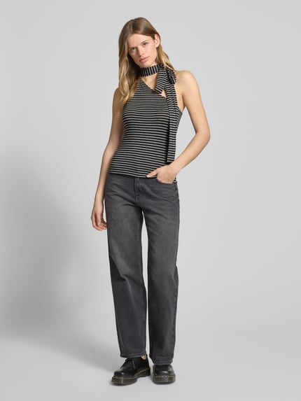 Weekday Tanktop mit One-Shoulder-Träger Modell 'Iza' Black 1