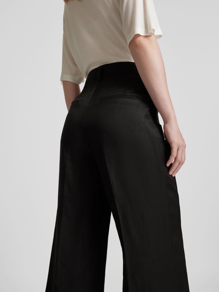 Anine Bing Stoffen broek met bandplooien Zwart - 3