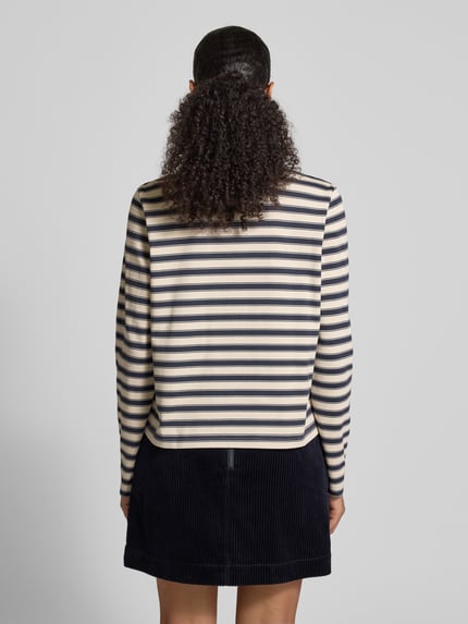 Jake*s Studio Woman Longsleeve mit geripptem Rundhalsausschnitt Marine 5