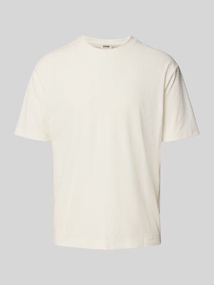 DRYKORN T-Shirt mit geripptem Rundhalsausschnitt Modell 'GILBERD' Offwhite 2