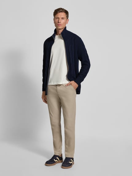 FTC Cashmere Strickjacke aus Baumwoll-Kaschmir-Mix Marine 1