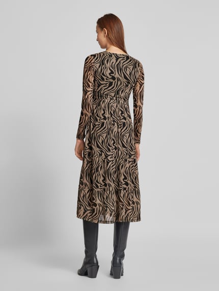 ZABAIONE Midikleid mit gelgten Falten Mittelbraun 5