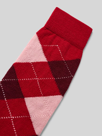 Burlington Kniekousen met argyleprint, model 'Marylbone' Bordeaux - 2