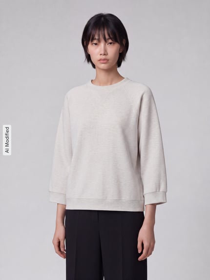 s.Oliver RED LABEL Relaxed Fit Sweatshirt aus Baumwoll-Mix Offwhite 4