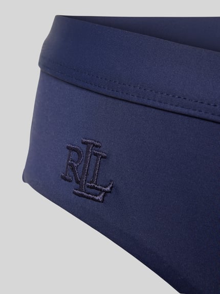 Lauren Ralph Lauren Figi bikini z wyhaftowanym logo model ‘BEACH CLUB’ Ciemnoniebieski 2