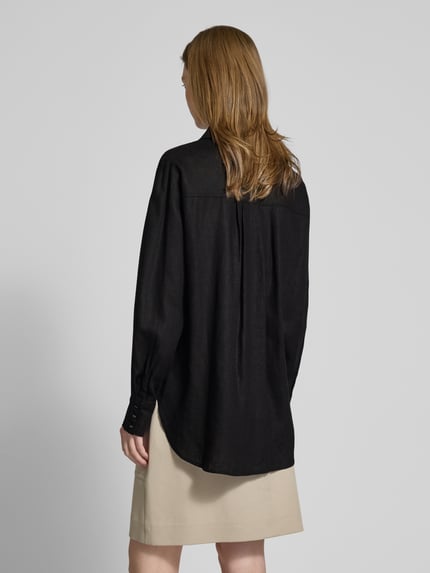 YAS Relaxed Fit Leinenbluse Modell 'FLAXY' Black 5