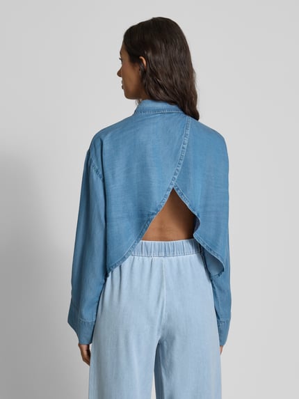 ONLY Regular fit overhemdblouse met kimonomouwen, model 'CHARIS' Jeansblauw - 5