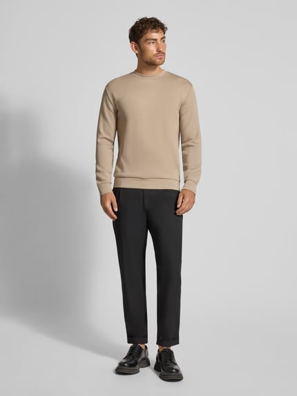 Selected Regular Fit Sweatshirt aus Viskose-Mix Modell 'EMANUEL' Beige 1