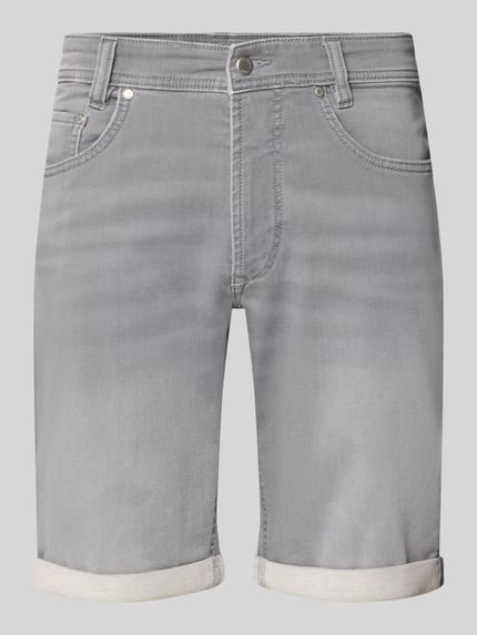 Produktfoto, Bermudas in Denim-Optik mit Eingrifftaschen von MAC, grauer Baumwoll-Elasthan-Mix, Regular-Fit, Used-Look, Umschlag