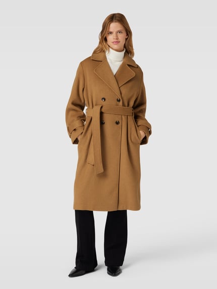 Jake*s Casual Mantel mit Bindegürtel Camel 4