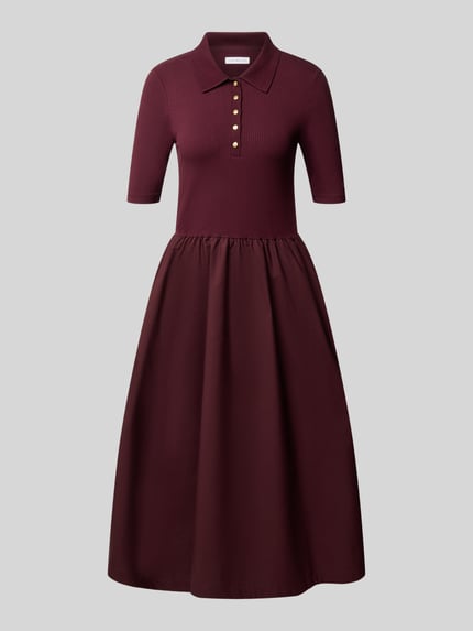Tommy Hilfiger Midikleid mit Polokragen Bordeaux 2