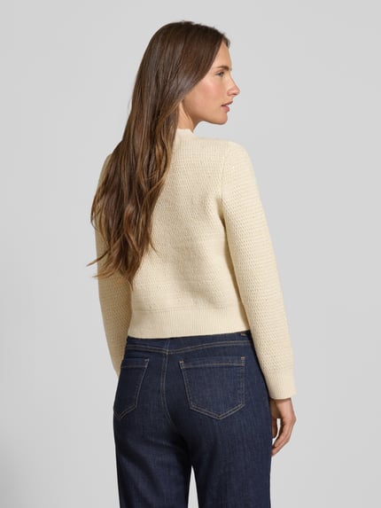 SUNCOO PARIS Regular Fit Strickjacke mit Woll-Anteil Modell 'GABOR' Offwhite 5