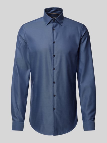 Jake*s Slim Fit Businesshemd mit extra langem Arm Marine 2