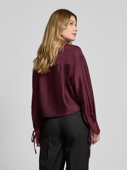 VERO MODA Relaxed Fit Langarmbluse aus fließendem Viskose-Mix Modell 'RAQUEL' Bordeaux 5