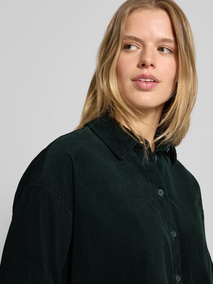 ONLY Relaxed fit overhemdblouse van puur katoen, model 'AIME-MOXI' Donkergroen - 3
